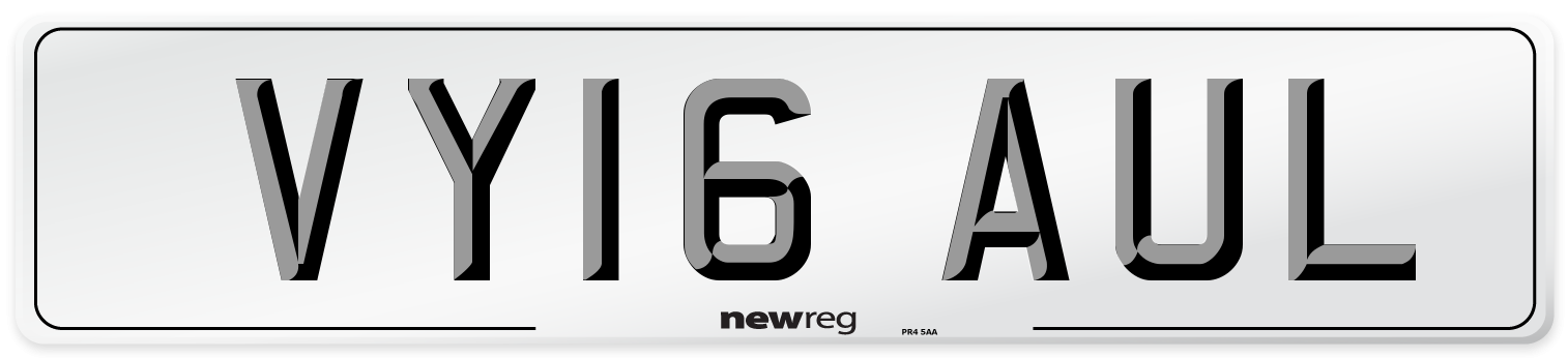 VY16 AUL Number Plate from New Reg